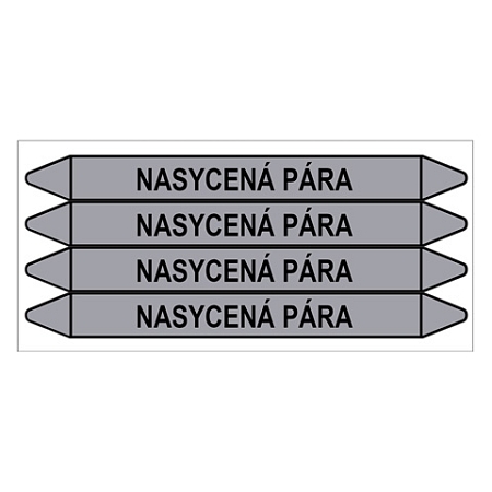 Značení potrubí, nasycená pára,4 ks, 250 × 26 mm